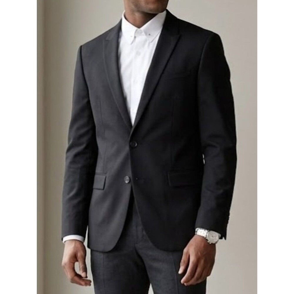 ASOS Men's Single Breasted Suit Jacket Classic Black Blazer Coat Size 38R